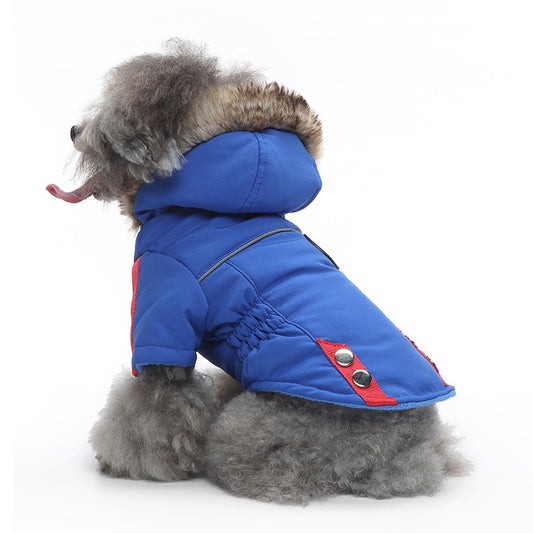 Pet Dog Supplies Winter Padded Dog Clothes Chest and Back Zipper Jacket Pet Clothes Chest and Back