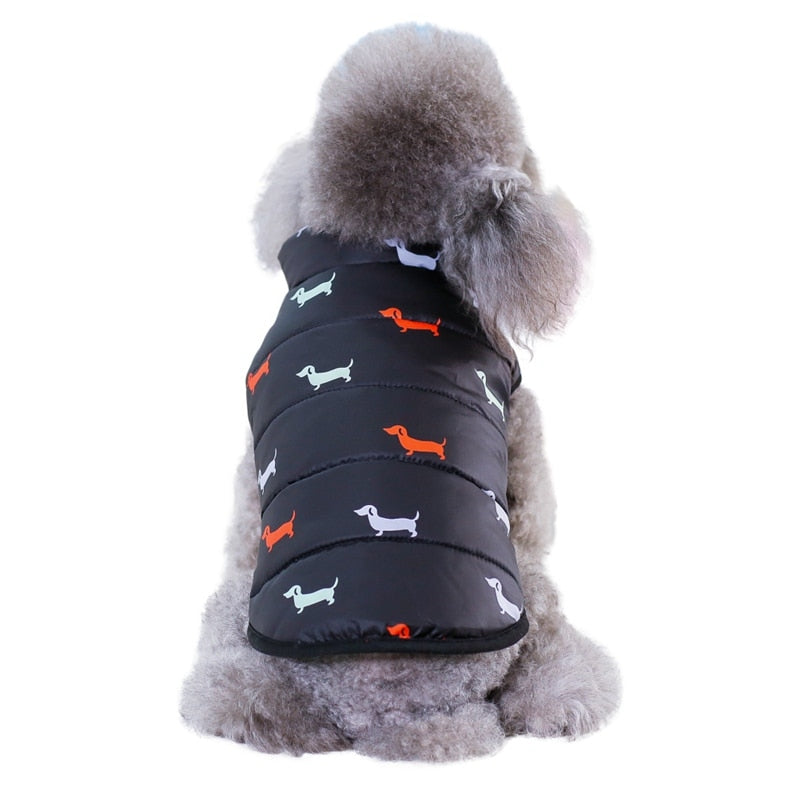 Pet Dog Down Jacket Vest Dog Clothes Autumn Winter Cotton Padded Coat, Thickened Stand Jackets