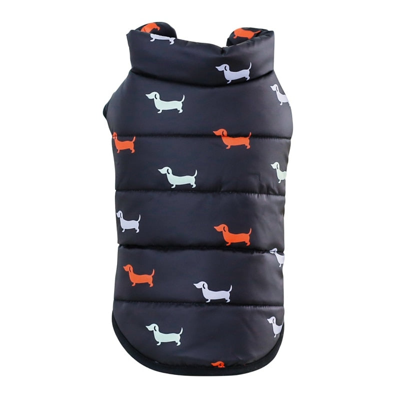 Pet Dog Down Jacket Vest Dog Clothes Autumn Winter Cotton Padded Coat, Thickened Stand Jackets